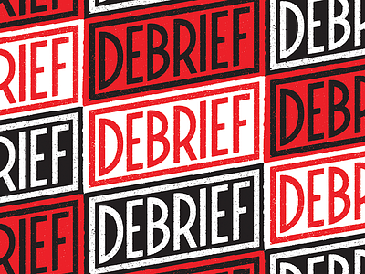 Debrief Logo branding color lettering letters logo mark type typography vintage