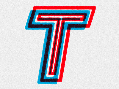 TYPEFIGHT - T grain illustration letter lettering light retro texture toning type typeface typography