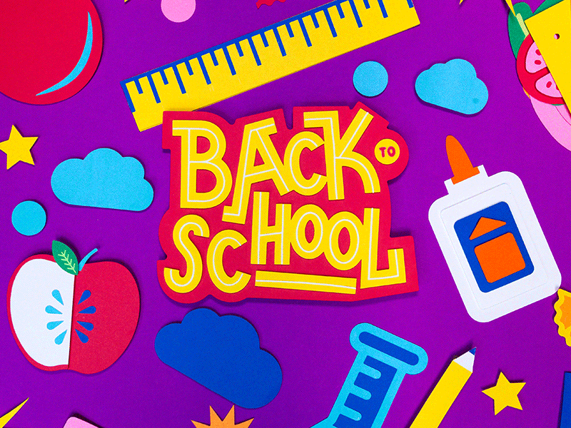 Back to School - Lettering Animation animation collage montage paper papercraft stop motion type typography