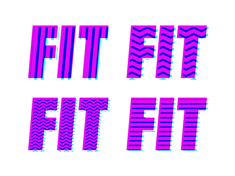Fit - Animation Variations animation color gif logo logotype texture type typography