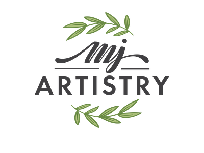 MJ Artistry branding calligraphy design graphic design illustration logo nature mix logo typography vector