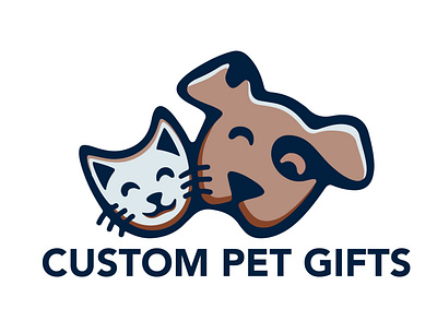 Custom Pet Gifts branding cat logo design graphic design hand crafted logo hand made logo illustration pet logo puppy logo