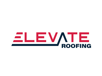 Elevate Roofing branding custom brand custom typography logo graphic design illustration roof logo roofing logo typography