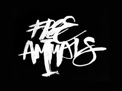 FREE ANIMALS animals free handwriting lettering typography
