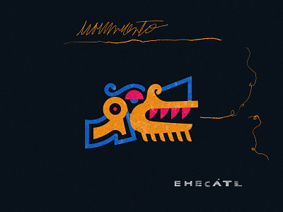 Ehecatl ehecatl god of the wind illustration lettering mexico neon typography wind