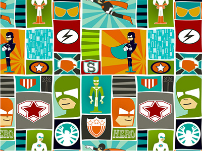 Comic Book Heroes comic fabric heroes surface design