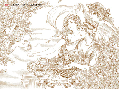 MY CLARINS - Secret Garden Illustration