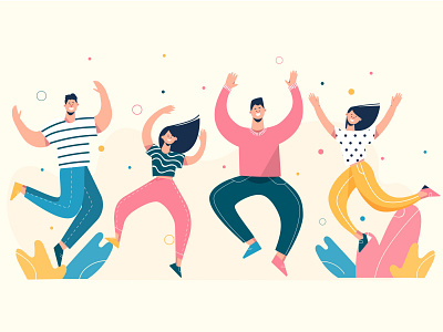 Jumping people character happy people illustration jump jumping lifestyle people illustration vector illustration