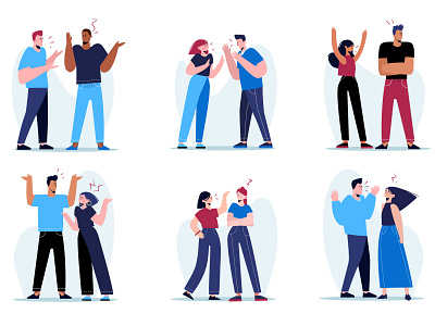 couple conflicts character concept couple conflicts couples illustration lifestyle people people illustration vector vector illustration