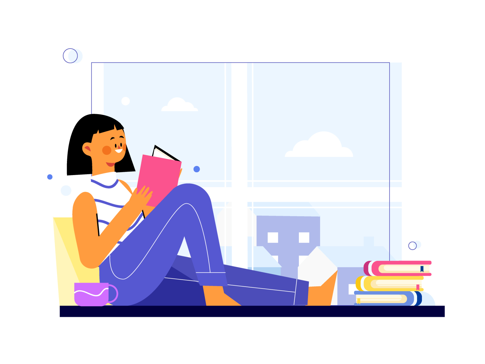 Knowledge First Project character education educational illustration insurance lifestyle people people illustration reading vector vector illustration