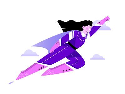Off to a Flying Start character flying illustration lifestyle people people illustration superhero superwoman vector vector illustration