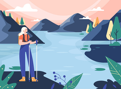 Adventure Concept adventure camping character illustration lifestyle mountain people people illustration vector vector illustration