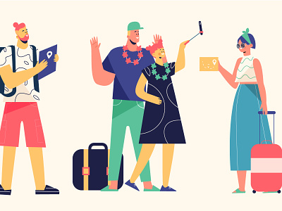Tourist characters character illustration lifestyle people people illustration tourist travel vector vector illustration