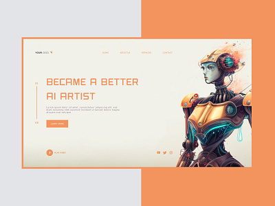 Ai Website Design For Sale 3d ai header design ai website animation app branding design graphic design illustration logo motion graphics ui vector