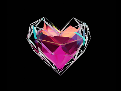 Diamond Heart blender blender 3d blender3d diamond heart