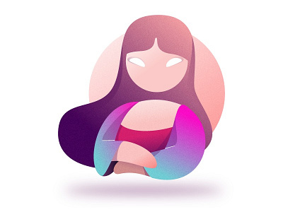 Monalisa app art character design digital gradient mobile monalisa vector