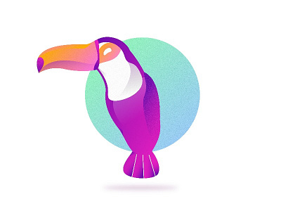 Toucan app art bird brazil character design digital gradient mobile tucano vector
