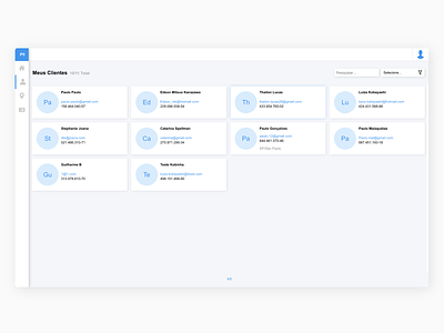 Client Search Screen brazil card design search table design ui web