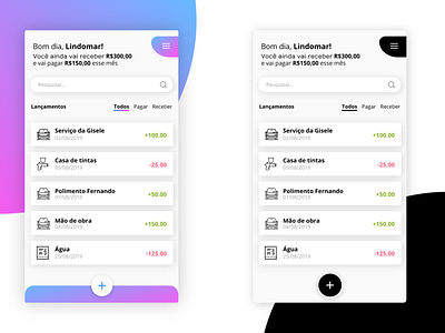 Finance App - layouts app black card finance finance app gradient mobile money