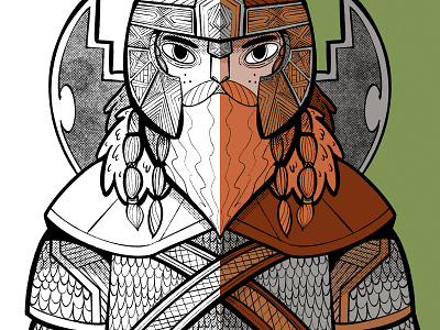 Gimli, son of Balin character character design color dwarf fanart fantasy lineart lord of the rings lotr procreate