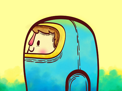 Richie Button astronaut colorful illustrator mixed media photoshop pixels vector