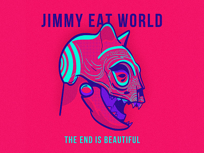 The End Is Beautiful bright cat colorful contrast fanart jimmy eat world mask music poster rock skull song