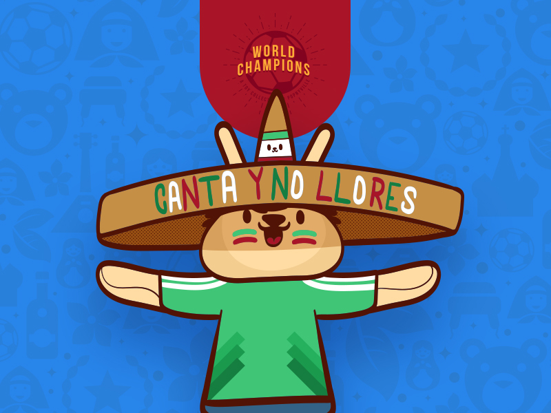Canta Y No Llores adobe illustrator character character design fan futbol illustration mexican mexico russia 2018 soccer vector world cup