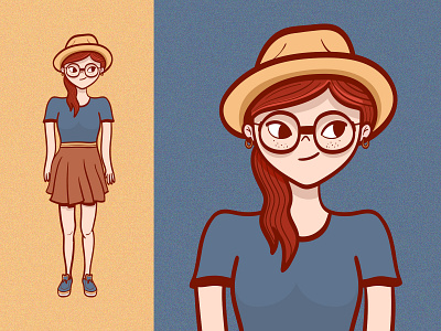 Girl character adobe illustrator character character design colorful girl happy hipster illustration vector woman