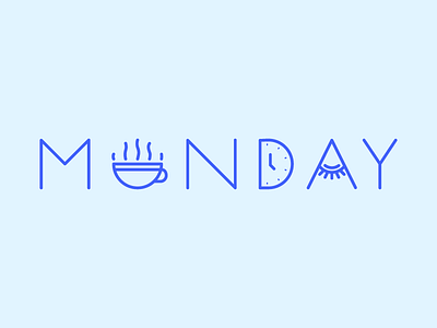 Monday coffee illustration lettering mondays typography