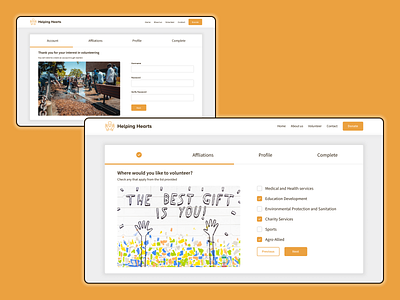 Daily UI 001 - Volunteer Sign Up page of Non-profit Organization daily ui non profit sign up sign up screen ui ui design website