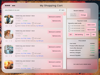 My shopping cart | UI UX | web designing.