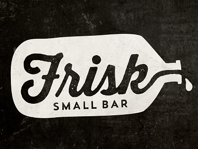Frisk. Small Bar australia bar bottle cafe drop frisk logo perth small bar texture vintage