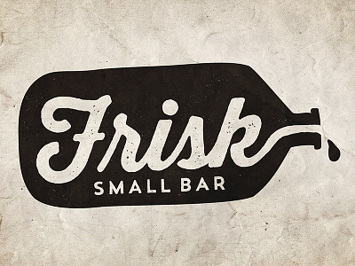 Frisk. Small Bar australia bar bottle cafe drop frisk logo minimal perth small bar texture vintage
