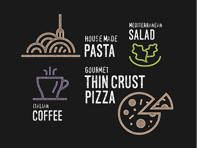 Pasta Fresca coffee icons pasta pizza restaurant salad