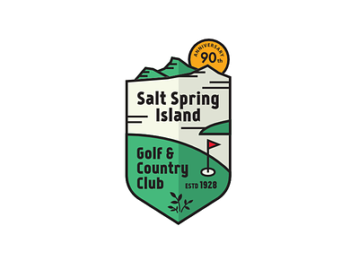 Logo presentation for a golf & county club anniversary golf island logo
