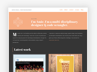 amie.design portfolio site minimal personal portfolio typography web webdesign website