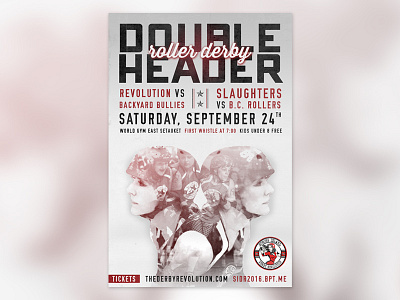 Double Exposure Flyer double exposure flyer photo manipulation poster roller derby sports texture typography