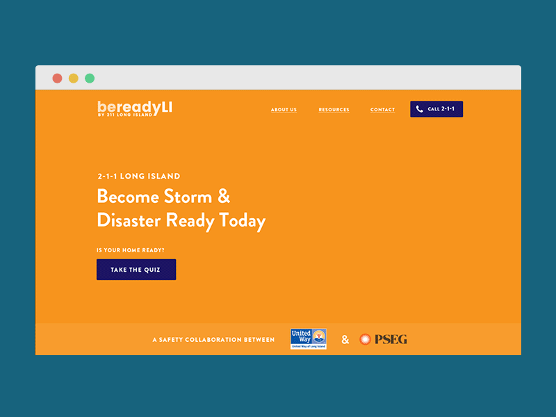 BeReadyLI Homepage Concept