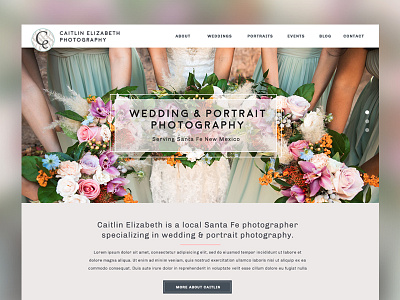 CEP Homepage clean feminine homepage minimalist modern muted photographer photography soft website wedding