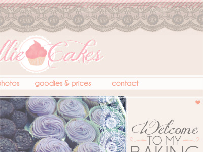 Cakes cupcake feminine lace logo website