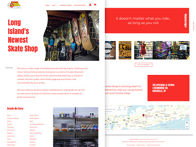 Skateshop Site bold classic design layout monochromatic monochrome red shop skate web website white wordpress