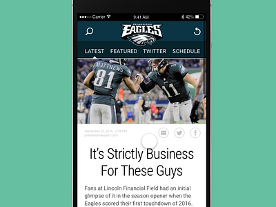 Eagles Article android mobile app design uidesign uxdesign
