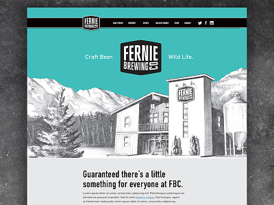 Fernie Brew Co. 1 beer canada homepage huge ui web design website
