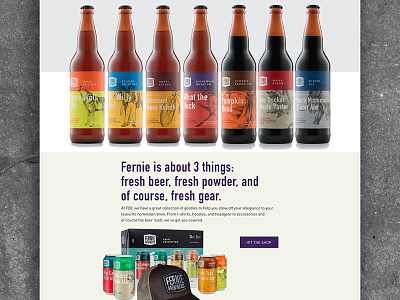 Fernie Brew Co. 2 beer canada homepage huge ui web design website