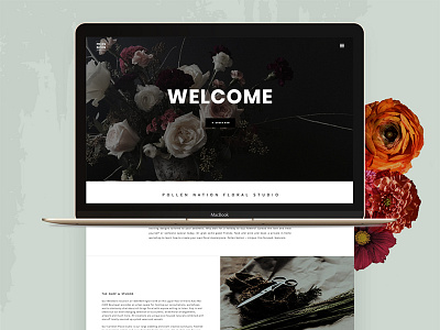 Pollen Nation homepage 1 canada flat design floral homepage ui web design website