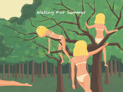 waiting for summer artwork body colors design illustration illustrator mood summer