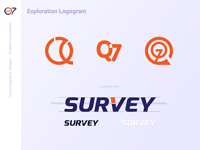 Logo Q7survey Exploration brand design branding branding design design flat icon identity design identity designer illustration logo logo design logogram logotype mobile app experience user experience design user interface design vector visual identity