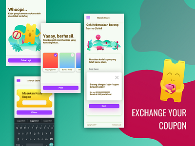 UI Mobile Design of Coupon Exchange app branding design flat illustration mobile app design mobile app experience ui ui ux design user experience design user interface design ux vector web website