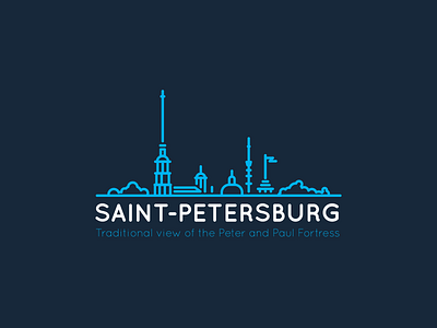 Traditional view of Peter and Paul fortress branding concept design illustration saint petersburg traditional vector view