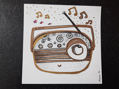 Inktober Day 4 - Radio